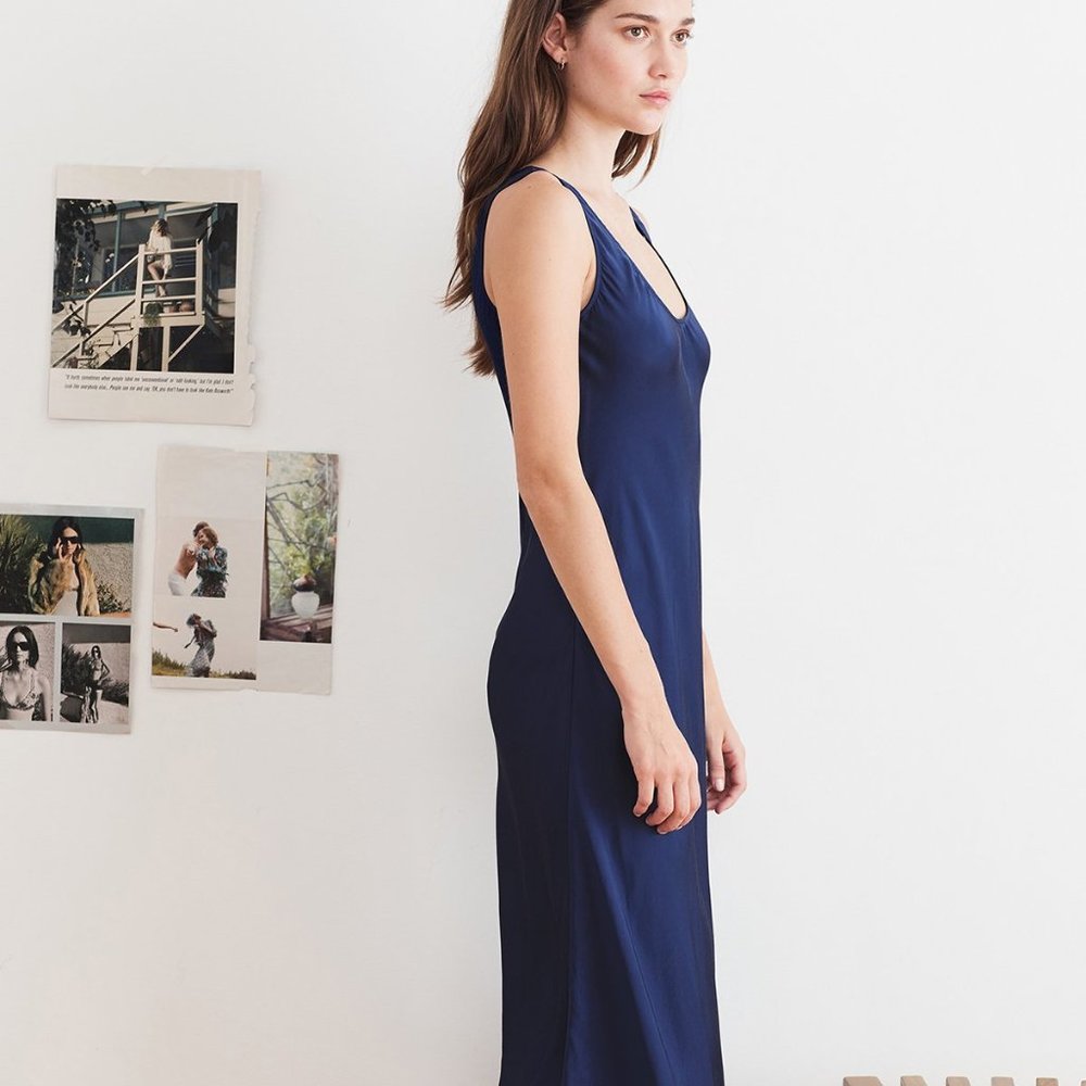 URSULA SATIN VISCOSE TANK DRESS